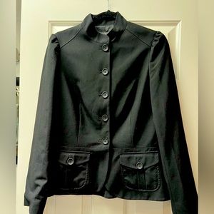 Black, banana republic, military style jacket